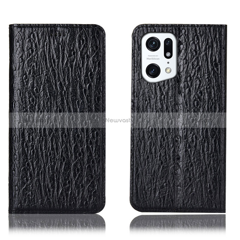 Leather Case Stands Flip Cover Holder H18P for Oppo Find X5 5G