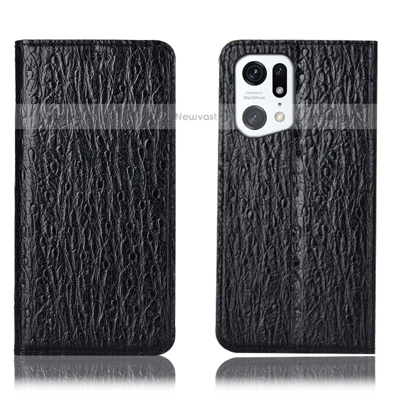 Leather Case Stands Flip Cover Holder H18P for Oppo Find X5 Pro 5G