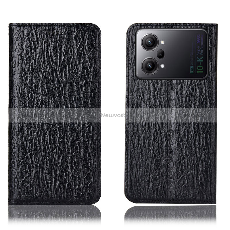 Leather Case Stands Flip Cover Holder H18P for Oppo K10 Pro 5G Black