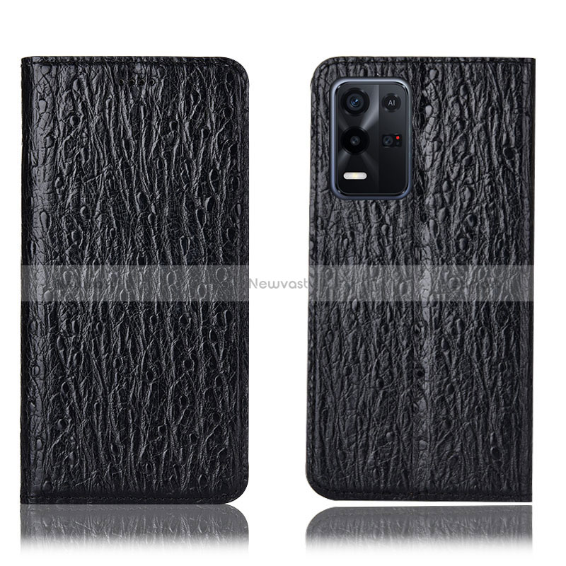 Leather Case Stands Flip Cover Holder H18P for Oppo K9X 5G