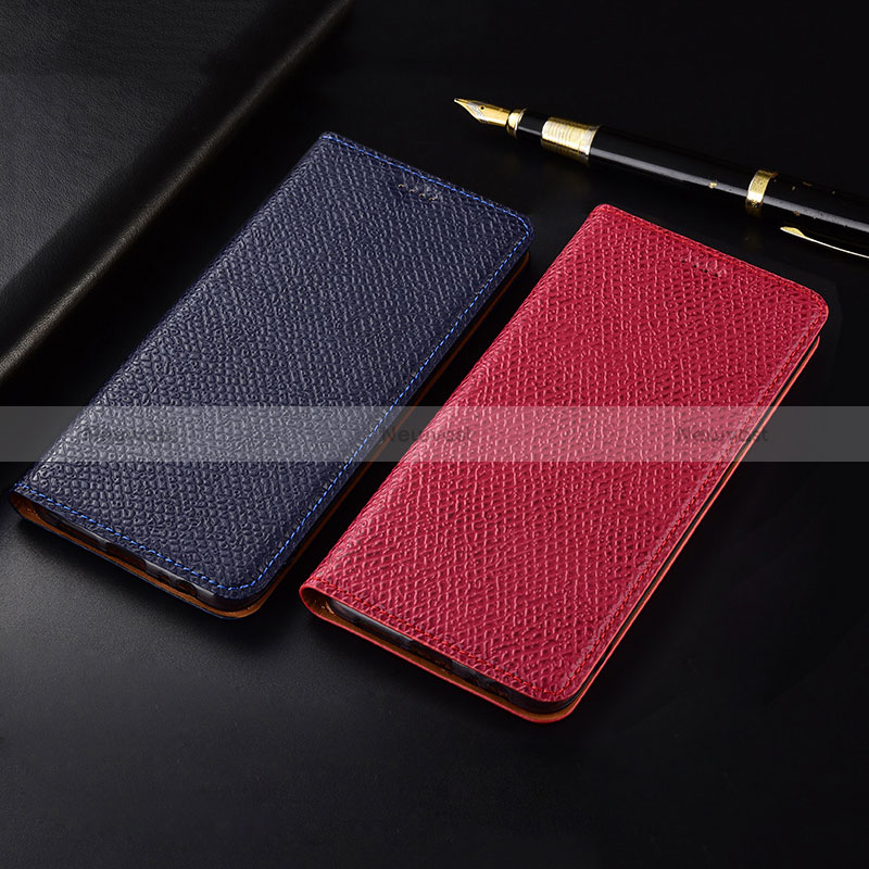 Leather Case Stands Flip Cover Holder H18P for Samsung Galaxy A12 Nacho