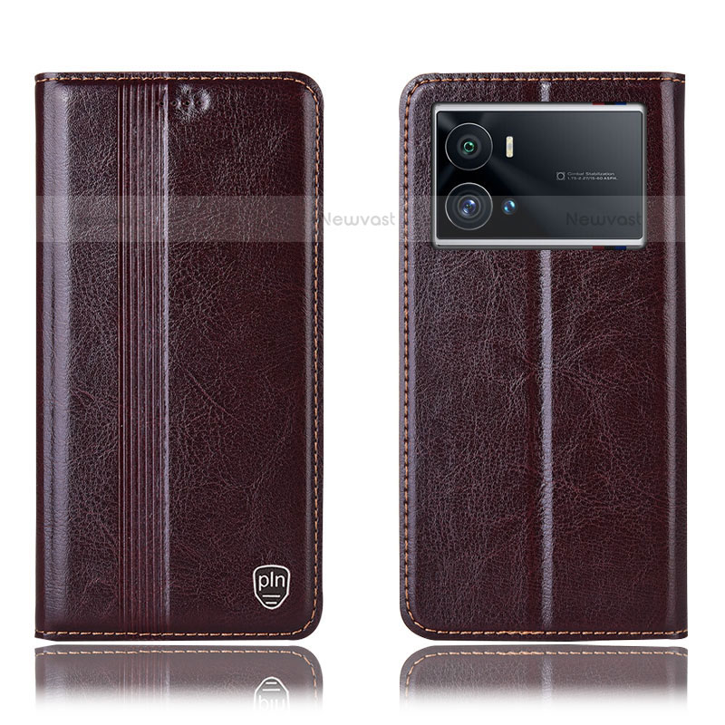 Leather Case Stands Flip Cover Holder H18P for Vivo iQOO 9 Pro 5G