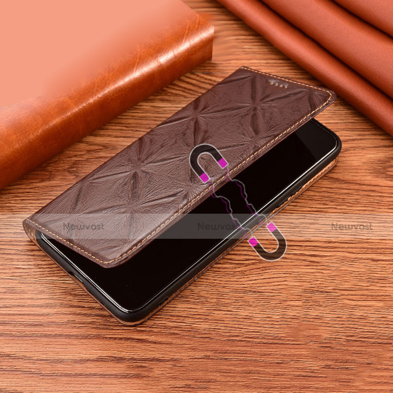 Leather Case Stands Flip Cover Holder H19P for Motorola MOTO G52