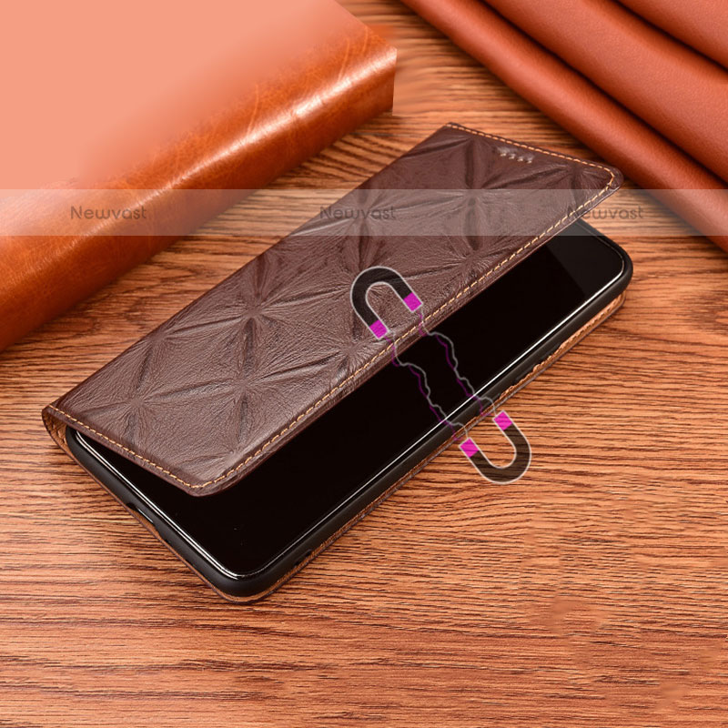 Leather Case Stands Flip Cover Holder H19P for Oppo A93 5G