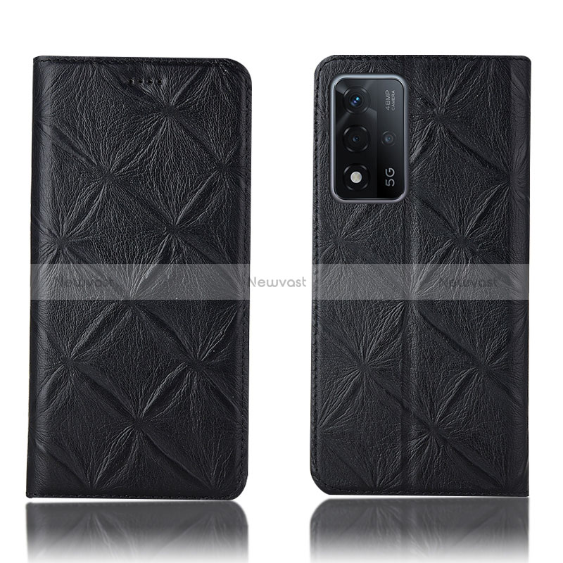 Leather Case Stands Flip Cover Holder H19P for Oppo A93s 5G