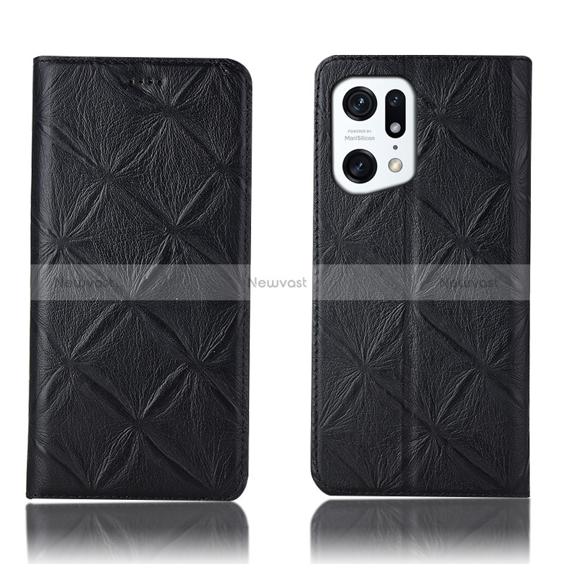 Leather Case Stands Flip Cover Holder H19P for Oppo Find X5 5G