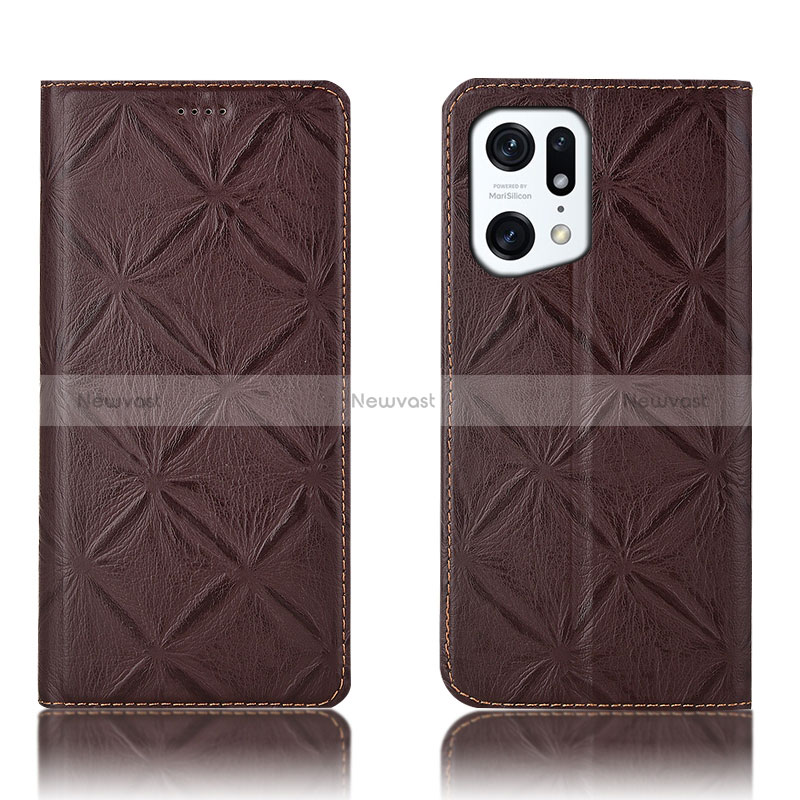 Leather Case Stands Flip Cover Holder H19P for Oppo Find X5 5G