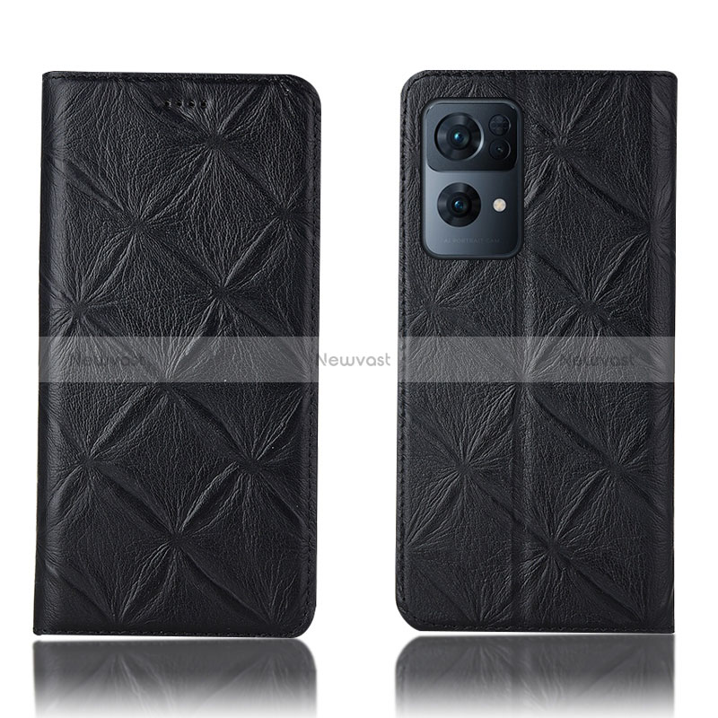 Leather Case Stands Flip Cover Holder H19P for Oppo Reno7 Pro 5G