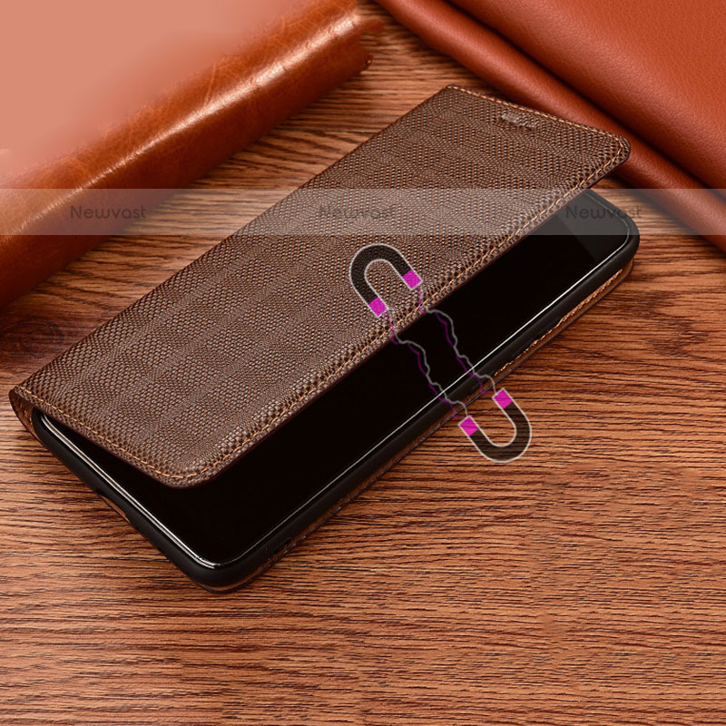 Leather Case Stands Flip Cover Holder H20P for Oppo A54 4G