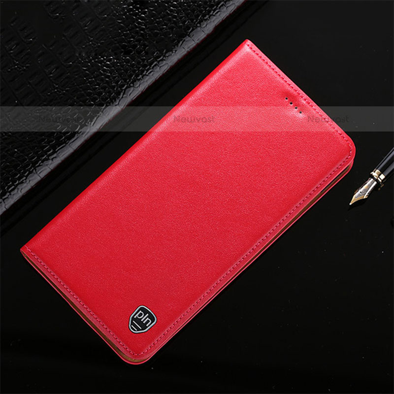 Leather Case Stands Flip Cover Holder H20P for Vivo iQOO 8 Pro 5G Red