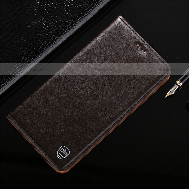 Leather Case Stands Flip Cover Holder H21P for Motorola Moto G Play (2023)