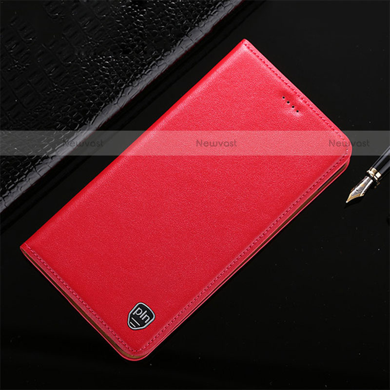 Leather Case Stands Flip Cover Holder H21P for Motorola Moto G Play (2023)