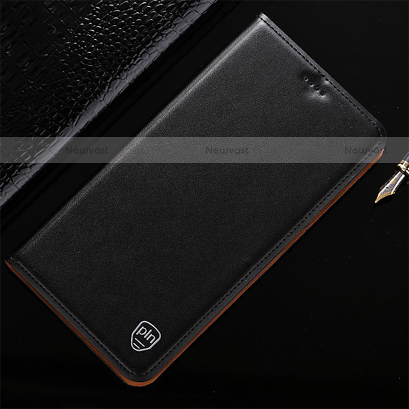 Leather Case Stands Flip Cover Holder H21P for Motorola Moto G Play Gen 2 Black