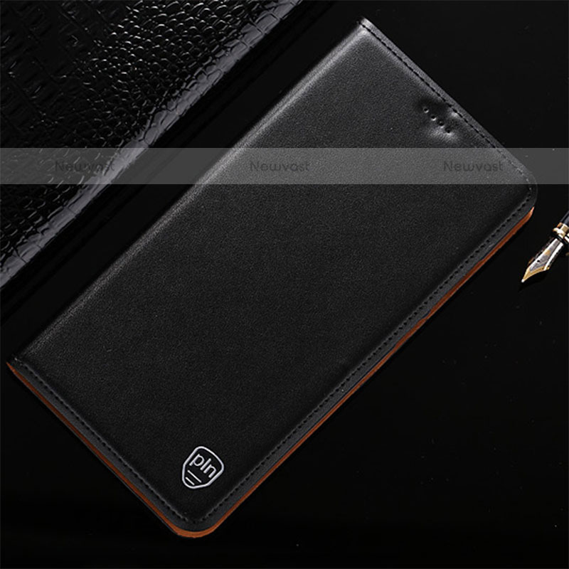 Leather Case Stands Flip Cover Holder H21P for Oppo A33 Black