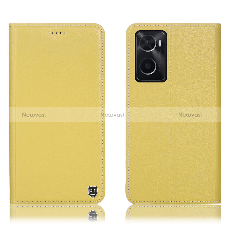 Leather Case Stands Flip Cover Holder H21P for Oppo A36 Yellow