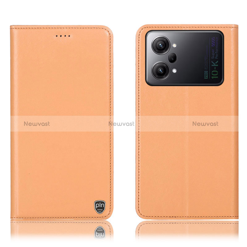 Leather Case Stands Flip Cover Holder H21P for Oppo K10 Pro 5G Orange