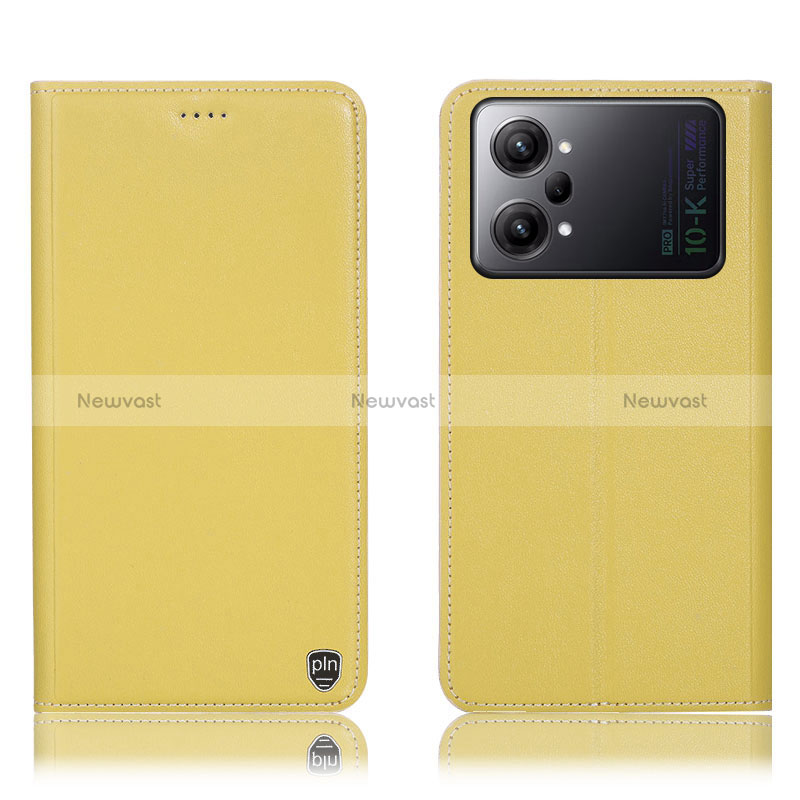 Leather Case Stands Flip Cover Holder H21P for Oppo K10 Pro 5G Yellow