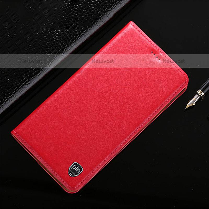 Leather Case Stands Flip Cover Holder H21P for Samsung Galaxy A02s Red