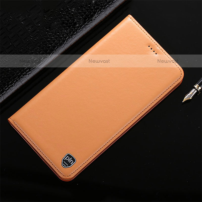 Leather Case Stands Flip Cover Holder H21P for Samsung Galaxy A71 4G A715 Orange