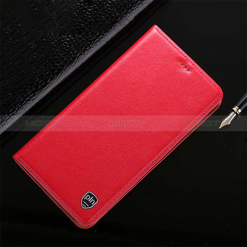 Leather Case Stands Flip Cover Holder H21P for Samsung Galaxy F23 5G Red