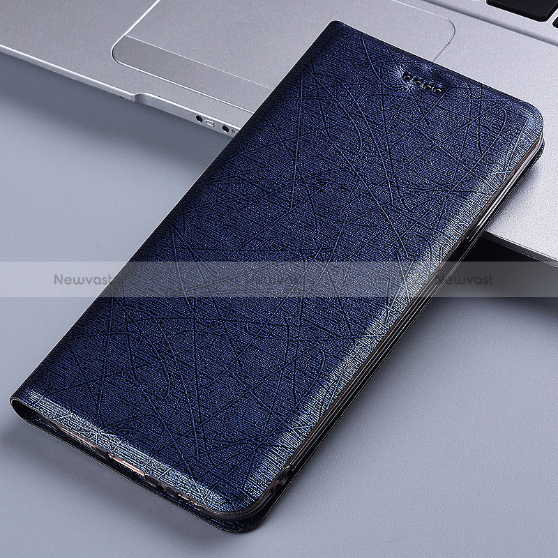 Leather Case Stands Flip Cover Holder H22P for Apple iPhone 7 Plus Blue