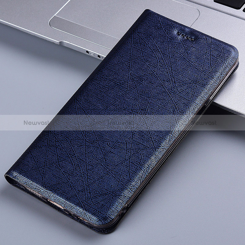 Leather Case Stands Flip Cover Holder H22P for Asus ROG Phone 3 Strix ZS661KS Blue