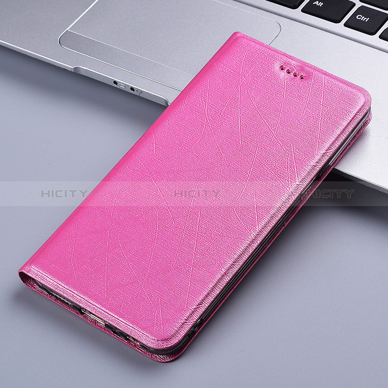 Leather Case Stands Flip Cover Holder H22P for Samsung Galaxy A03s Pink
