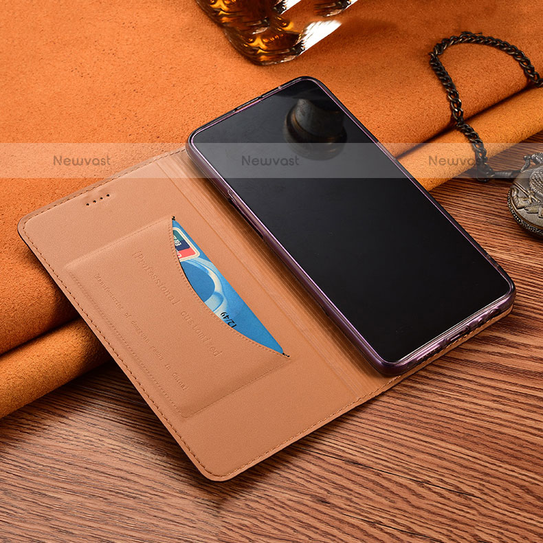 Leather Case Stands Flip Cover Holder H23P for Oppo A55S 5G