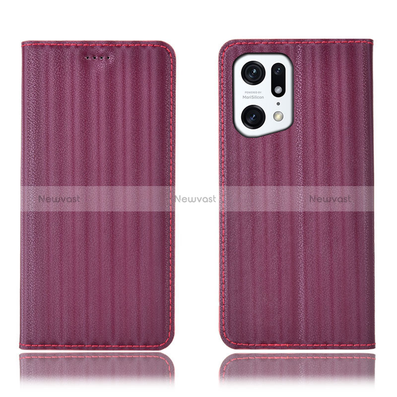 Leather Case Stands Flip Cover Holder H23P for Oppo Find X5 5G