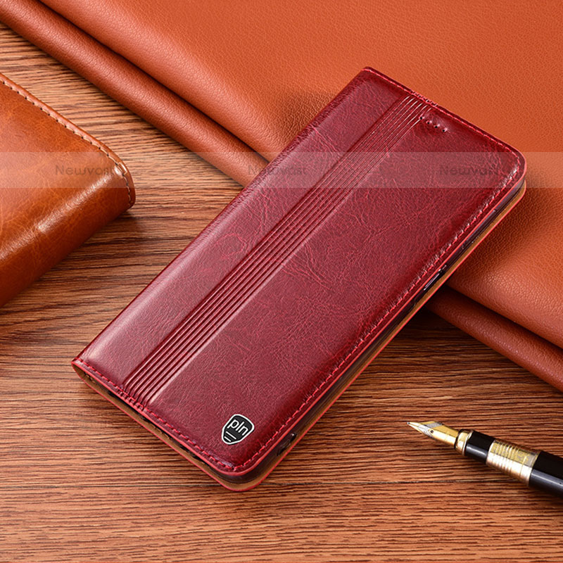 Leather Case Stands Flip Cover Holder H23P for Vivo iQOO 8 Pro 5G Red