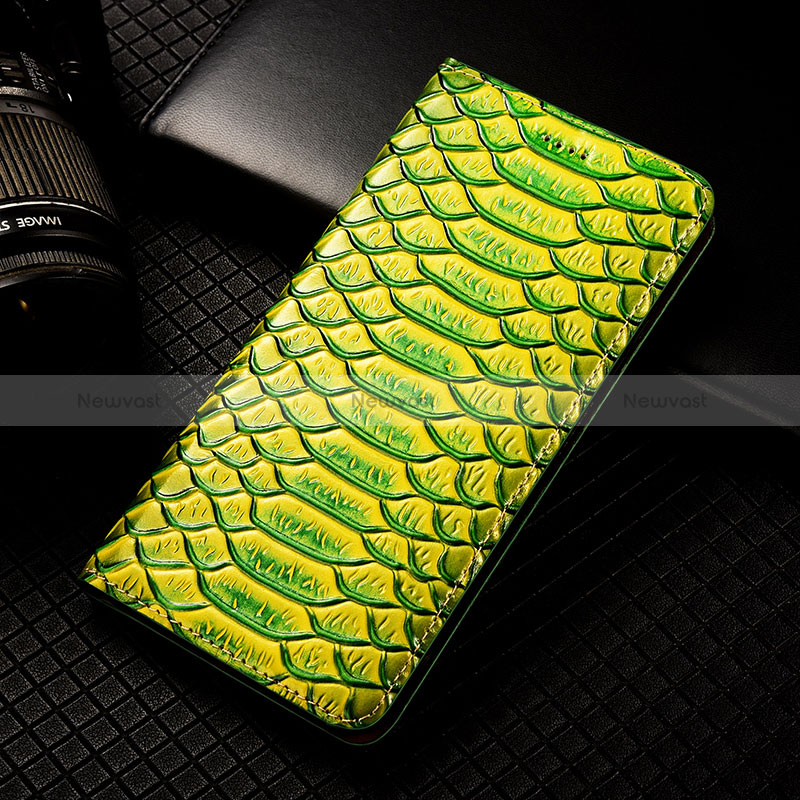 Leather Case Stands Flip Cover Holder H25P for Oppo Reno11 Pro 5G Green