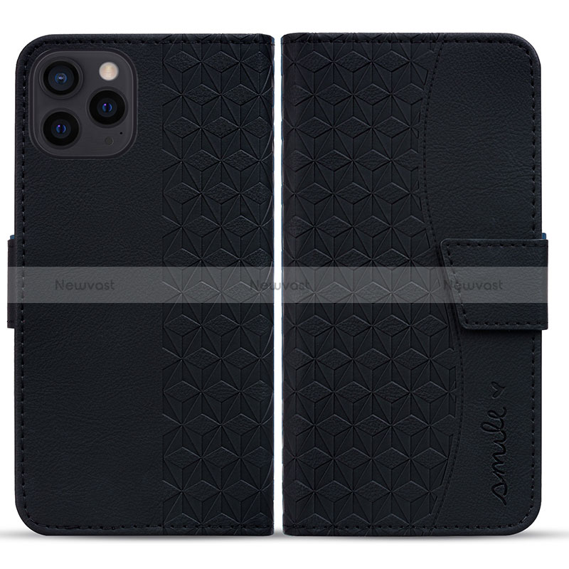Leather Case Stands Flip Cover Holder HF1 for Apple iPhone 14 Pro Black