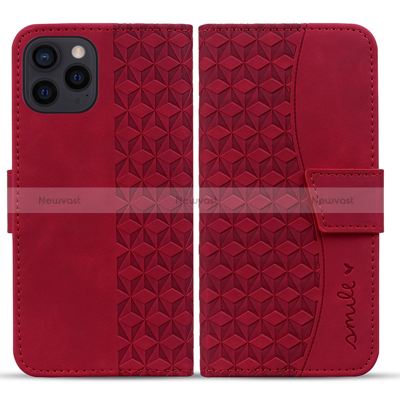 Leather Case Stands Flip Cover Holder HF1 for Apple iPhone 14 Pro Red