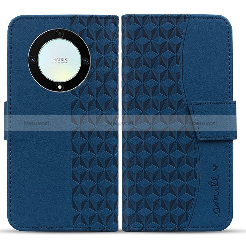 Leather Case Stands Flip Cover Holder HF1 for Huawei Mate 60 Blue