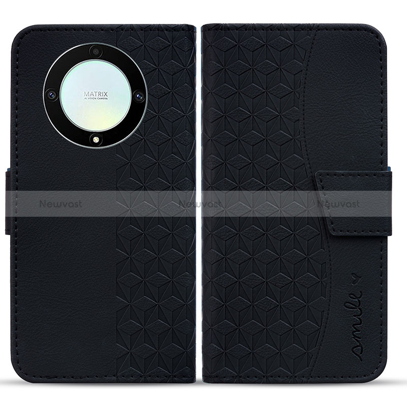 Leather Case Stands Flip Cover Holder HF1 for Huawei Mate 60 Pro Black