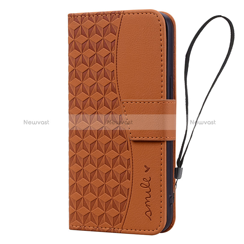 Leather Case Stands Flip Cover Holder HF2 for Huawei Mate 60 Pro Brown