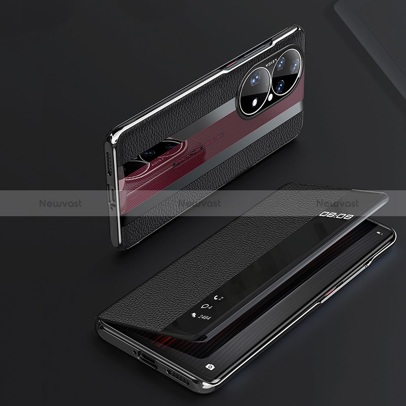 Leather Case Stands Flip Cover Holder JB2 for Huawei P50 Pro