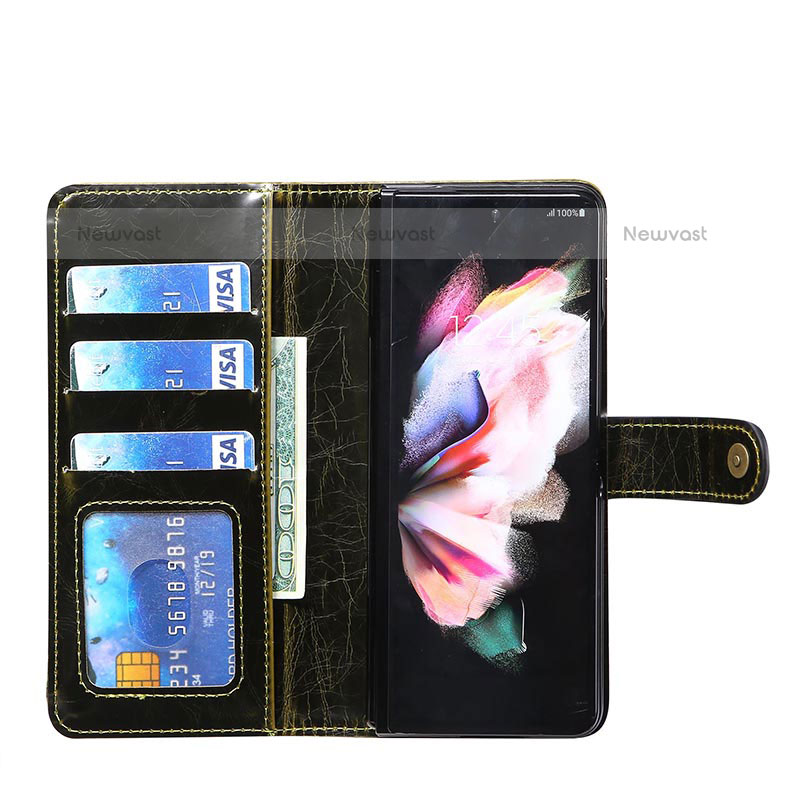 Leather Case Stands Flip Cover Holder JD1 for Samsung Galaxy Z Fold3 5G
