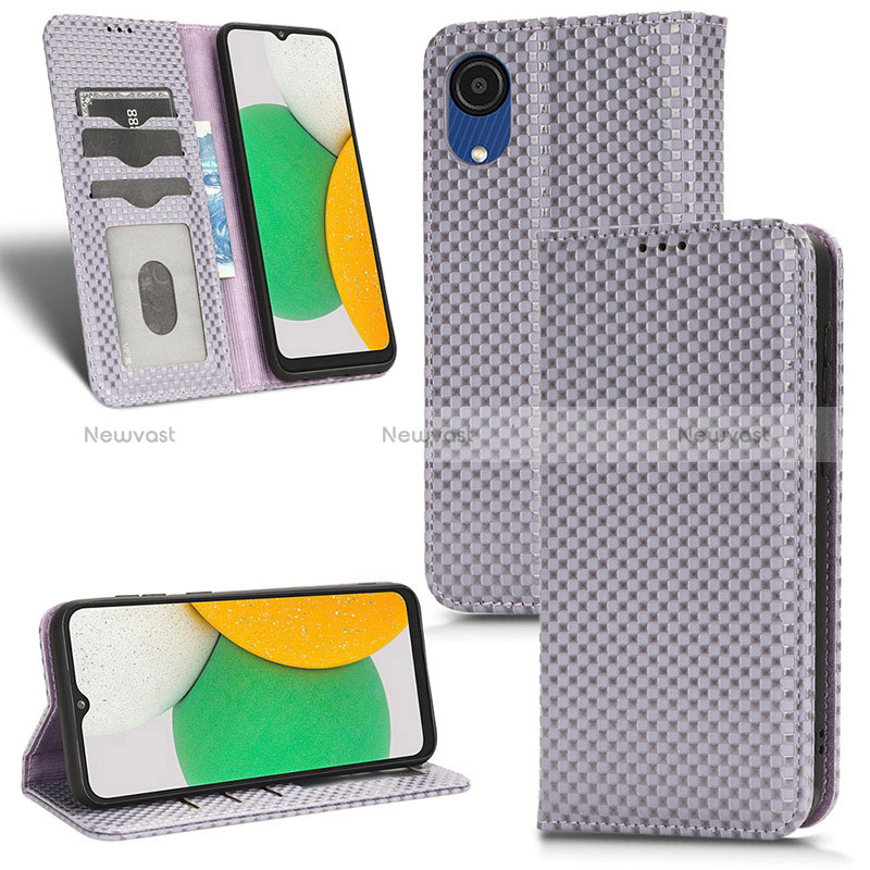 Leather Case Stands Flip Cover Holder JDK for Samsung Galaxy A03 Core