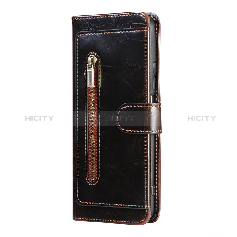 Leather Case Stands Flip Cover Holder JDK for Samsung Galaxy A82 5G Brown