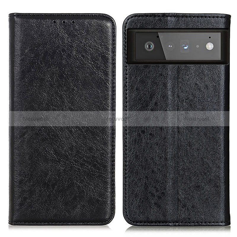 Leather Case Stands Flip Cover Holder K01Z for Google Pixel 6 5G Black