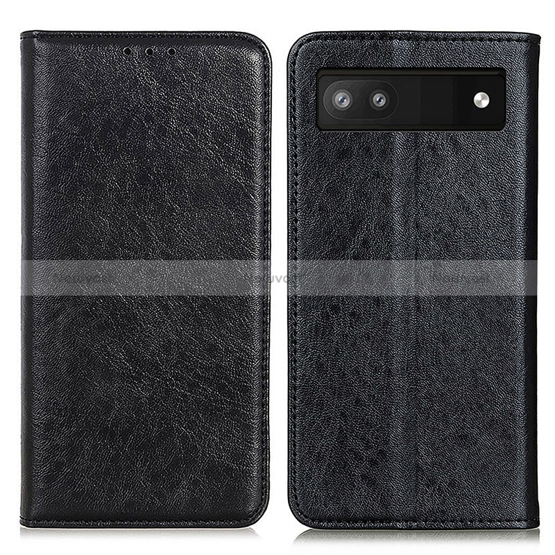 Leather Case Stands Flip Cover Holder K01Z for Google Pixel 6a 5G Black