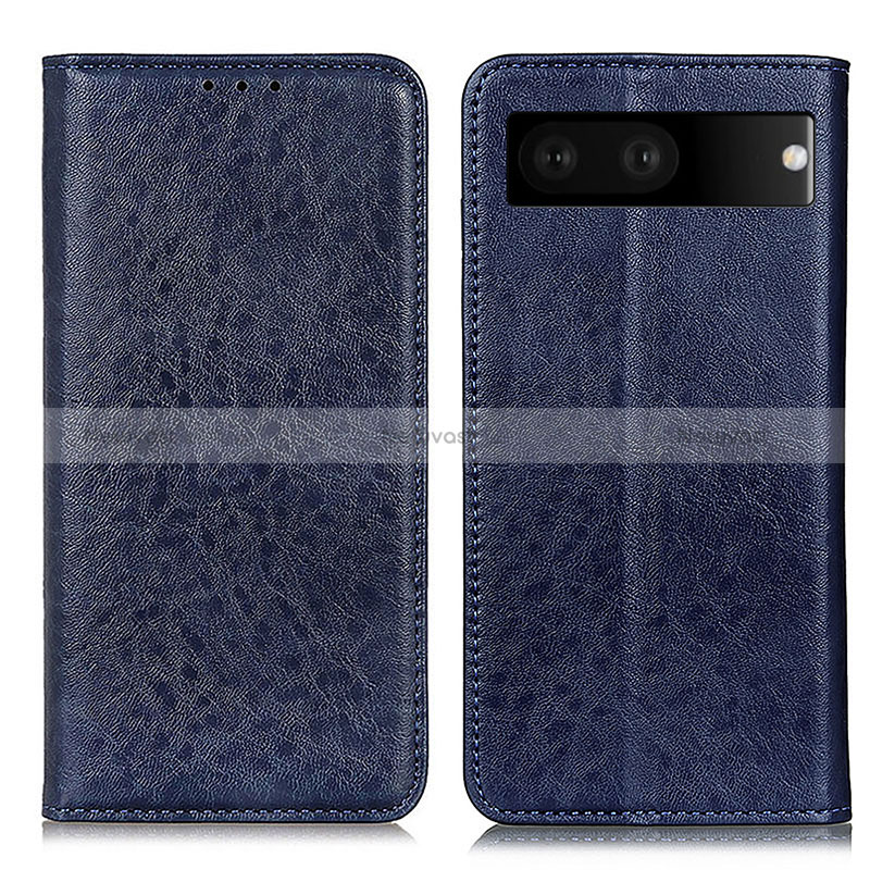 Leather Case Stands Flip Cover Holder K01Z for Google Pixel 7 5G Blue