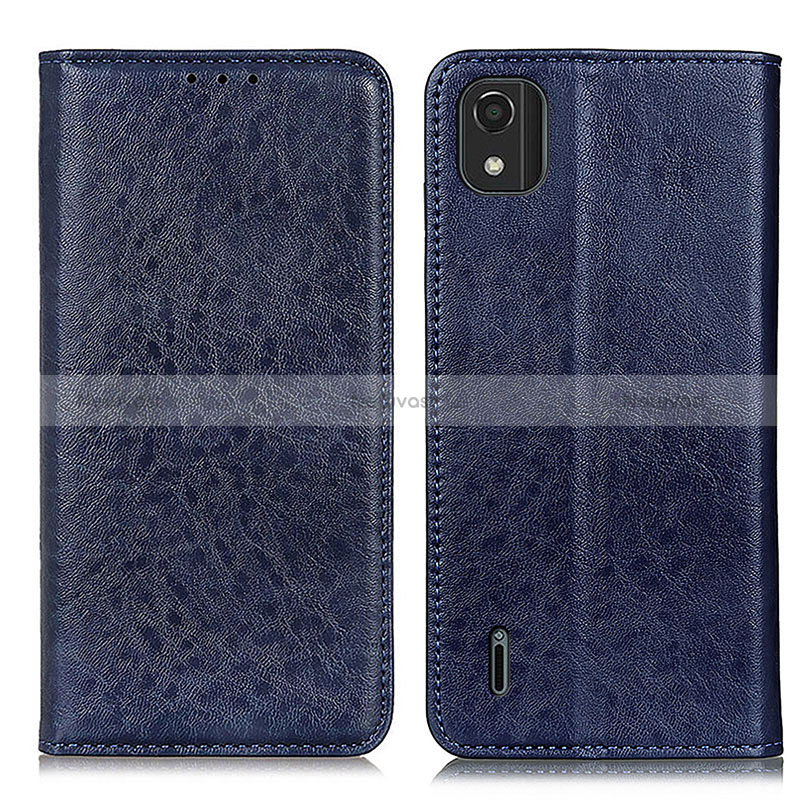 Leather Case Stands Flip Cover Holder K01Z for Nokia C2 2nd Edition Blue