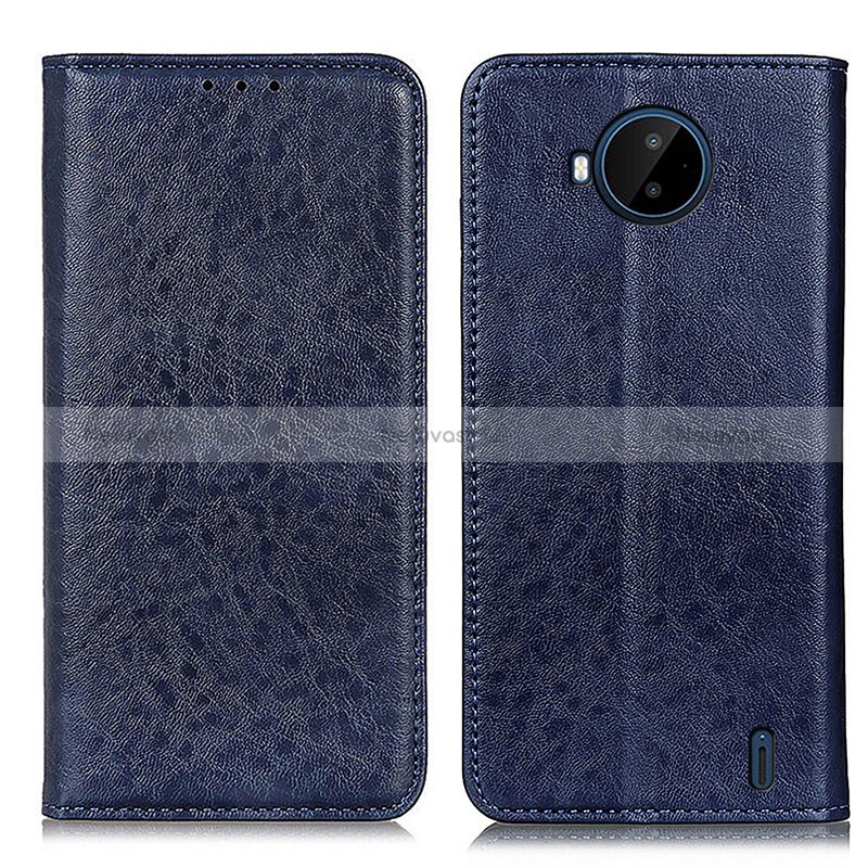 Leather Case Stands Flip Cover Holder K01Z for Nokia C20 Plus Blue