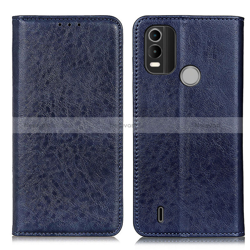 Leather Case Stands Flip Cover Holder K01Z for Nokia C21 Plus Blue