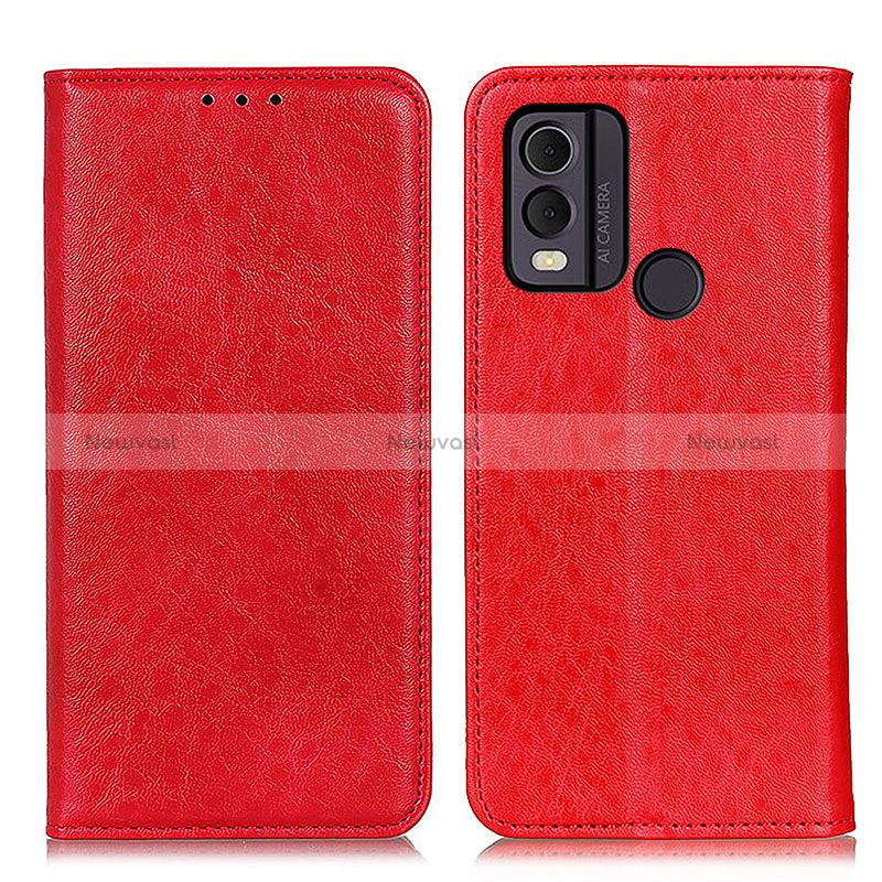 Leather Case Stands Flip Cover Holder K01Z for Nokia C22 Red