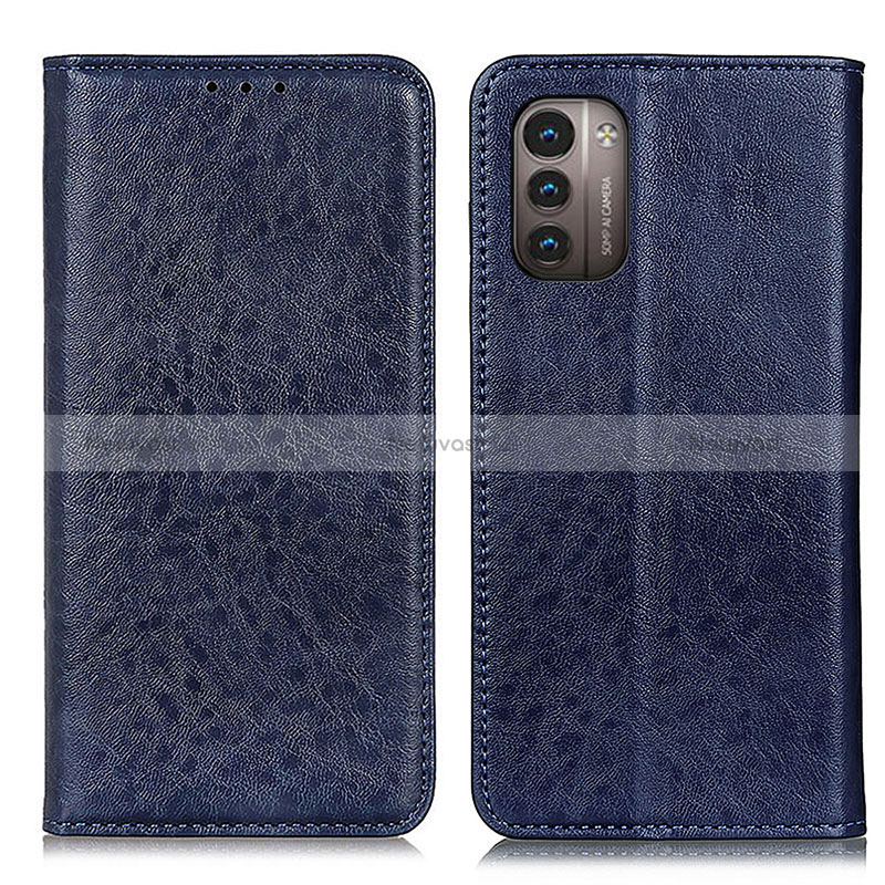 Leather Case Stands Flip Cover Holder K01Z for Nokia G11 Blue