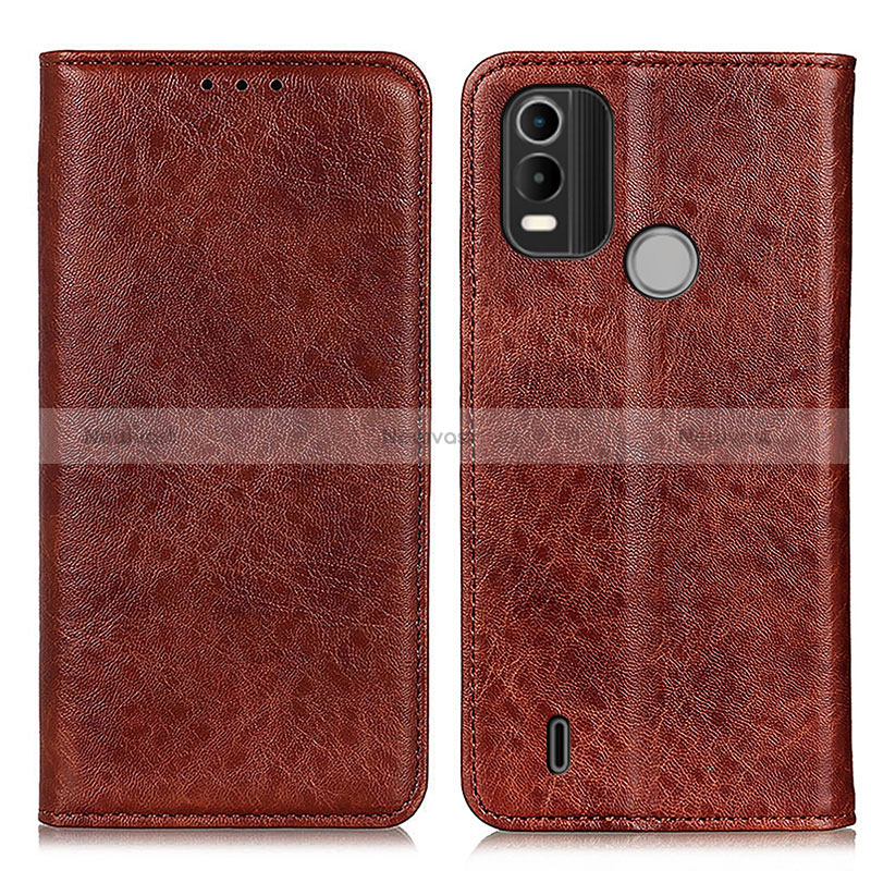 Leather Case Stands Flip Cover Holder K01Z for Nokia G11 Plus Brown