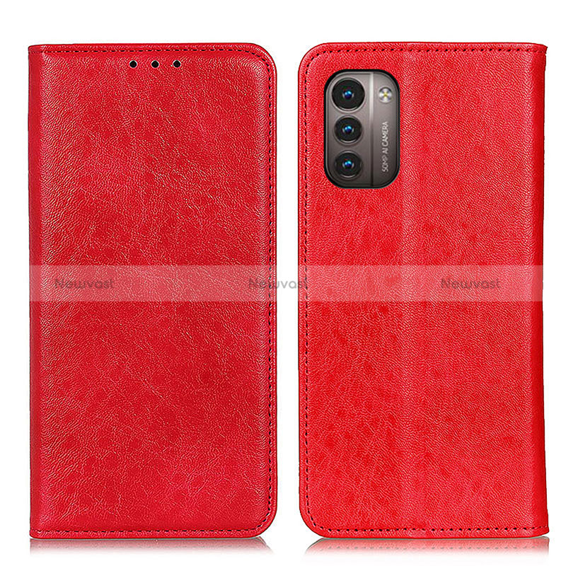 Leather Case Stands Flip Cover Holder K01Z for Nokia G21 Red